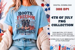 Boots, Freedom &amp; Fireworks PNG | Sublimation DTF Product Image 3