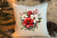 Christmas Flowers Watercolor Clipart, Christmas PNG Product Image 4