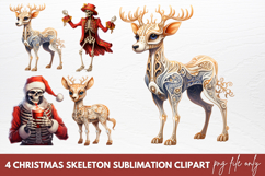 Christmas skeleton Sublimation Clipart Product Image 1