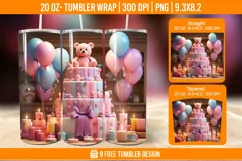 Cute Birthday Tumbler Wraps, Sublimation Wrap Product Image 1
