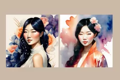 11 PNG Asian woman illustration. Digital download. Product Image 4