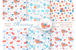 Knitting watercolor set. Crochet. Materials and tools. Product Image 4