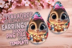 Vibrant Teardrop Earrings Design for Sublimation , Christmas Product Image 1