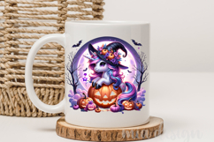Halloween Unicorn Witch PNG, Magic Wand Sublimation Design Product Image 3