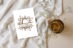 Flora Crest Split Monogram - Elegant Floral Split Monogram Product Image 3