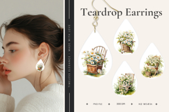 Flower Teardrop Earring Floral Teardrop Sublimation_41 Product Image 1