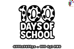 100 Days of School Cow Print PNG Product Image 1