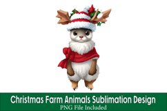 Christmas Farm Animals Sublimation PNG Bundle Product Image 5