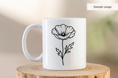 Hand Drawn Single Poppy Stem SVG Product Image 4