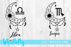 Crescent Moon Zodiac Signs Svg Zodiac Symbols Svg Astrology Product Image 7
