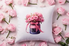 Valentine Flowers In Jar Clipart, Valentine Couplet Product Image 4