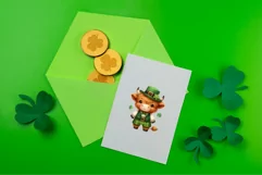 Highland Cow in St.Patrick Costume watercolor clipart Product Image 4
