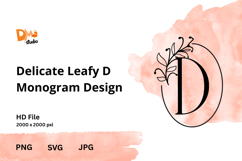 Delicate Leafy Monogram Design Product Image 1