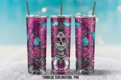 Stained Glass Tumbler Sublimation Design PNG Product Image 4