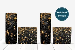 Gold Glitter Tumbler Sublimation, Black Tumbler Wrap Design Product Image 4