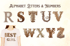 Warm Vintage Alphabet Letters &amp; Numbers ,Antique Aged Pack Product Image 4