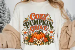 Cozy Pumpkin Grove Autumn Harvest Pumpkin PNG Sublimation Product Image 3
