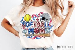 Softball Mom PNG Design ,Softball Mom PNG Design Patriotic Product Image 4