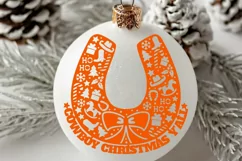 Cowboy Christmas Horseshoe SVG, PNG Cut file Silhouette Product Image 5