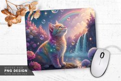 Vibrant Dreamscape Rainbow Cat Mouse Pad PNG Design Product Image 1