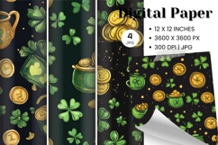 St. Patricks Day Background Clover Leaf Lucky Wallpaper_3 Product Image 1