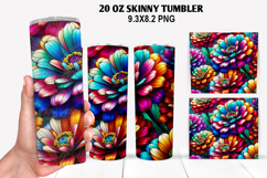Flower Skinny Tumbler 20oz Wrap Design, Summer Tumbler Wrap Product Image 1
