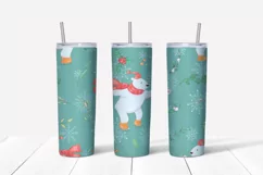 Christmas polar bear Skinny tumbler wrap design Product Image 5