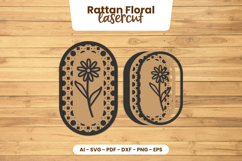 Rattan Floral Lasercut - Rattan Wall Art Lasercut Product Image 1