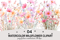 Watercolor Wildflower Clipart Watercolor png Product Image 1