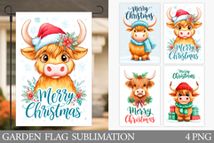 Christmas Cow Garden Flag. Christmas Garden Flag Design Product Image 1