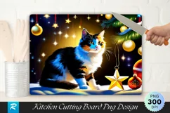 Calico Cat and Star Ornament Cutting Board PNG Design Product Image 1
