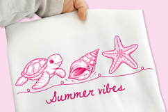 Summer Seashell Bow PNG, Summer Vibes PNG, Minimalist Beach Product Image 1