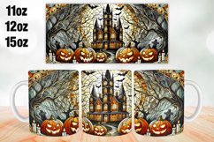 Halloween House Mug Wrap Sublimation 11oz, 12oz, 15oz Product Image 1