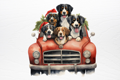 Vintage Red Truck With Many Clipart Product Image 4