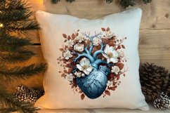 Watercolor Christmas Floral Hearts Clipart Product Image 4