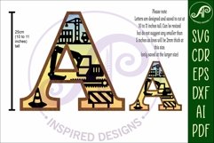 Construction Large N wall Letter 3 layer sign Product Image 4