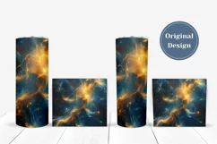 Cosmic Tumbler Sublimation, Gold Glitter Tumbler Design Product Image 4
