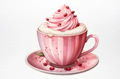 Christmas Hot Cocoa Watercolor Clipart PNG Product Image 4
