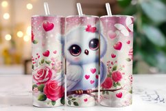 Owl Valentine&#039;s Day Tumbler Wrap Sublimation Product Image 1