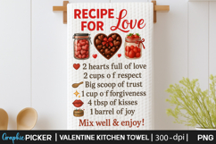 Valentine Kitchen Towel PNG, Valentine day Sublimation, Xoxo Product Image 5