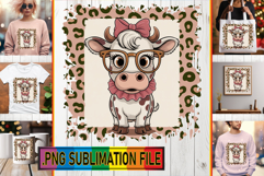 Dazzling TSHIRT Sublimation PNG, Cute Cow Product Image 1
