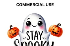 Stay Spooky Halloween Watercolor Sublimation Files, Ghost Product Image 5