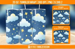 Day And Night Tumbler Wrap Designs, Sublimation Wrap Product Image 1