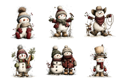 Whimsical Snowman, JPG, Junk Journal Product Image 2