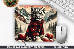 Leopard Mouse Pad Sublimation, Christmas Mouse Pad PNG Product Image 1