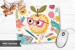 Spotted Apple with Funky Glasses Mouse Pad PNG Product Image 1