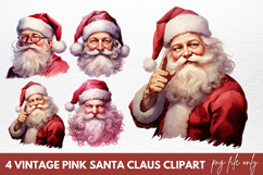 Vintage Pink Santa Claus Clipart Product Image 1