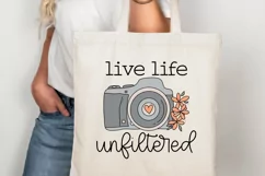 Live Life Unfiltered SVG, Mental Health SVG, Positive SVG Product Image 4