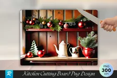 Farmhouse Christmas Shelf Cutting Board PNG Product Image 1
