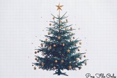 Winter Christmas Tree Sublimation PNG Product Image 1